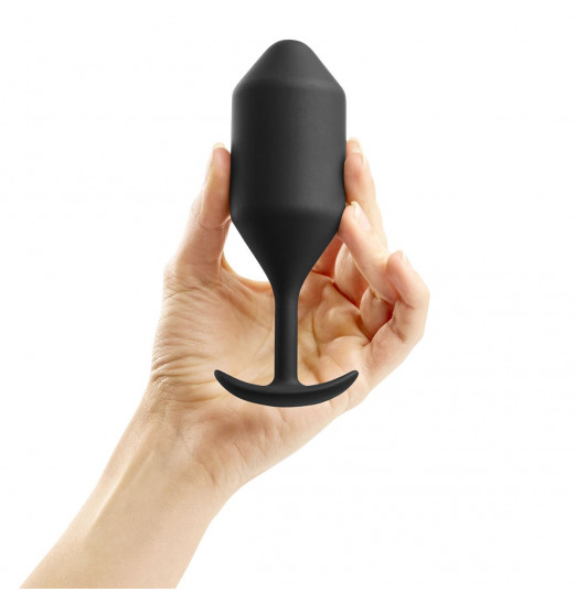 Чёрная пробка для ношения B-vibe Snug Plug 4 - 14 см.