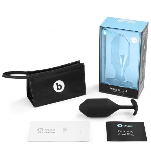 Чёрная пробка для ношения B-vibe Snug Plug 4 - 14 см.