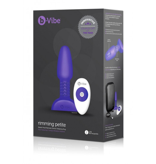 Фиолетовая анальная пробка с римминг-эффектом RIMMING PETITE - 12,4 см.
