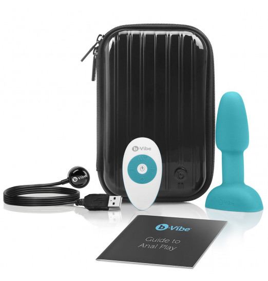 Бирюзовая анальная пробка с римминг-эффектом RIMMING PETITE - 12,4 см.