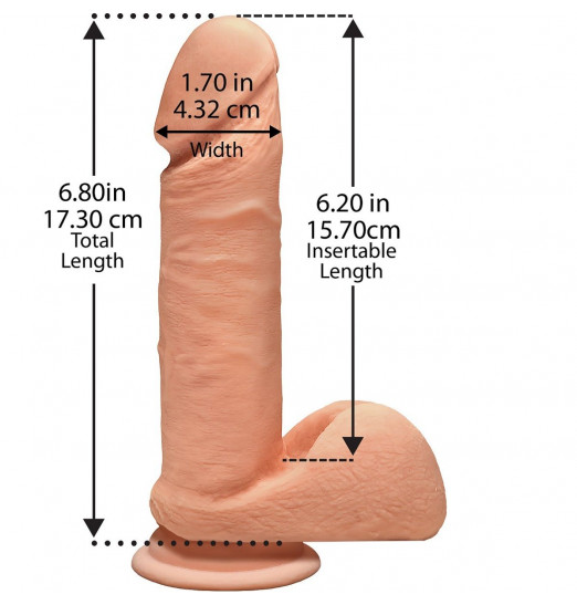 Телесный фаллоимитатор на присоске The D Perfect D 7  Vanilla - 17,78 см.