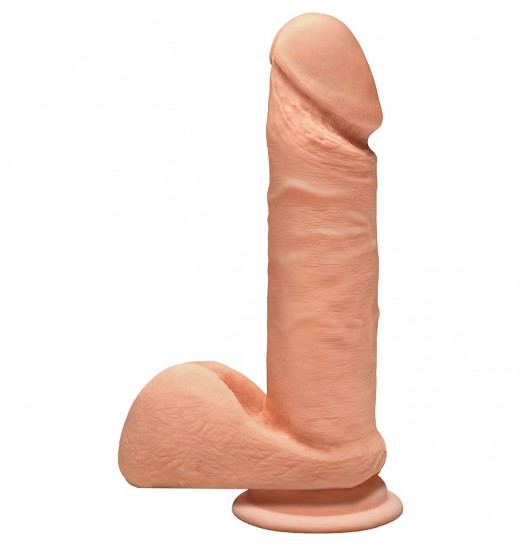 Телесный фаллоимитатор на присоске The D Perfect D 7  Vanilla - 17,78 см.