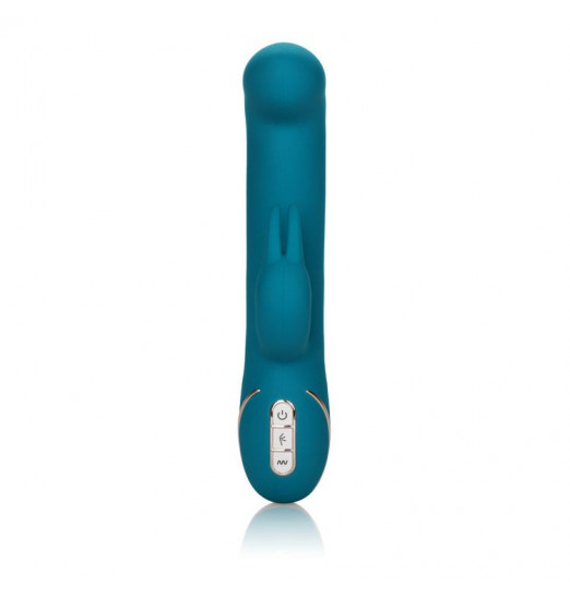 Бирюзовый вибратор с изогнутой головкой Jack Rabbit Signature Silicone Rocking G Rabbit - 20 см. Бирюзовый вибратор с изогнутой головкой Jack Rabbit Signature Silicone Rocking G Rabbit - 20 см.