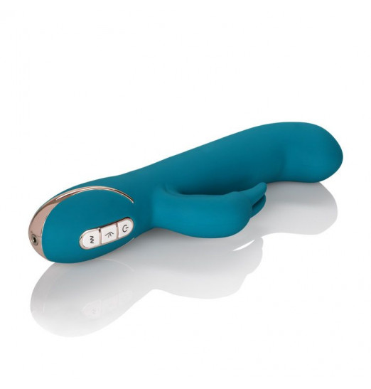 Бирюзовый вибратор с изогнутой головкой Jack Rabbit Signature Silicone Rocking G Rabbit - 20 см. Бирюзовый вибратор с изогнутой головкой Jack Rabbit Signature Silicone Rocking G Rabbit - 20 см.