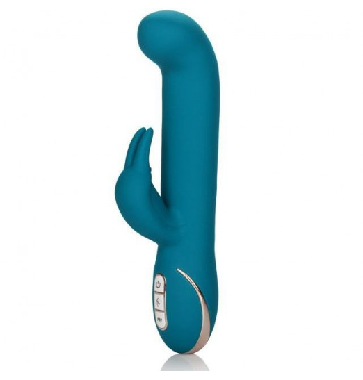 Бирюзовый вибратор с изогнутой головкой Jack Rabbit Signature Silicone Rocking G Rabbit - 20 см. Бирюзовый вибратор с изогнутой головкой Jack Rabbit Signature Silicone Rocking G Rabbit - 20 см.