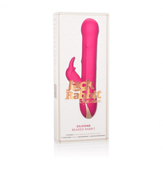 Ярко-розовый вибратор Jack Rabbit Signature Silicone Beaded Rabbit - 23 см. Ярко-розовый вибратор Jack Rabbit Signature Silicone Beaded Rabbit - 23 см.