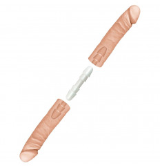 Телесный двусторонний фаллоимитатор из 2 частей The D Double D 16  - 40,6 см.