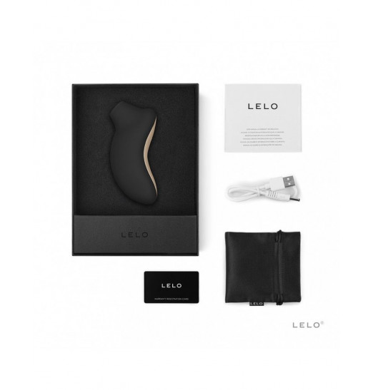 Чёрный клиторальный звуковой массажер Sona