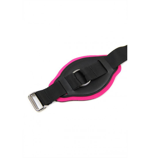 Розовый страпон с креплением на бедро Romfun - 13 см.