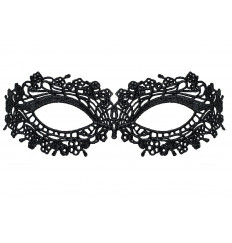 Чёрная ажурная маска на глаза на завязках