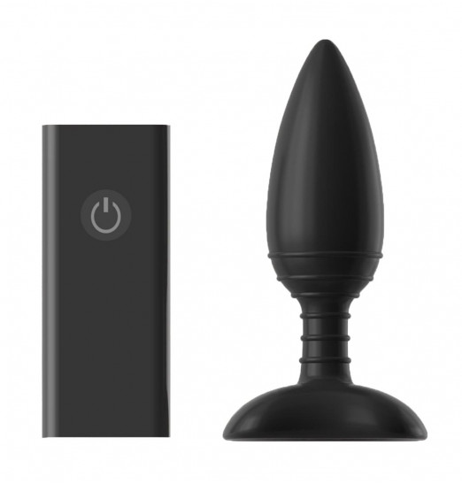 Чёрная вибровтулка NEXUS ACE SMALL с дистанционным управлением - 10 см.