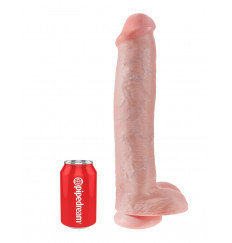 Телесный фаллоимитатор-гигант 15  Cock with Balls - 40,6 см.