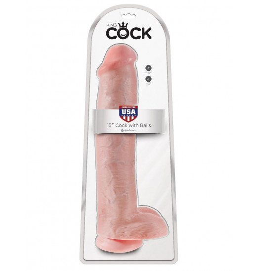 Телесный фаллоимитатор-гигант 15 Cock with Balls - 40,6 см. Телесный фаллоимитатор-гигант 15 Cock with Balls - 40,6 см.