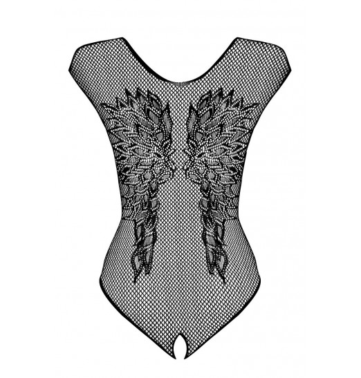 Боди из сеточки с рисунком в виде крыльев на спинке