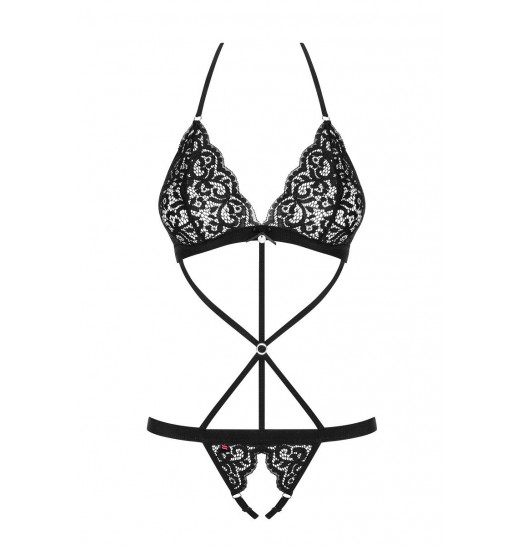 Ажурное боди с переплетением бретелей на животике и интимным доступом Ажурное боди с переплетением бретелей на животике и интимным доступом
