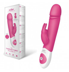 Розовый вибратор с функцией толкания Thrusting Rabbit