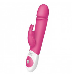 Розовый вибратор с функцией толкания Thrusting Rabbit