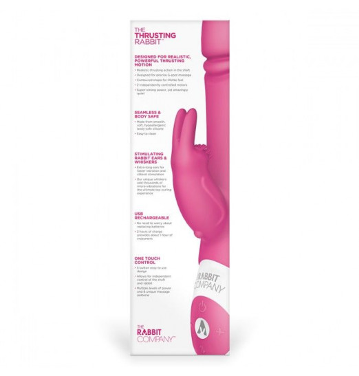 Розовый вибратор с функцией толкания Thrusting Rabbit
