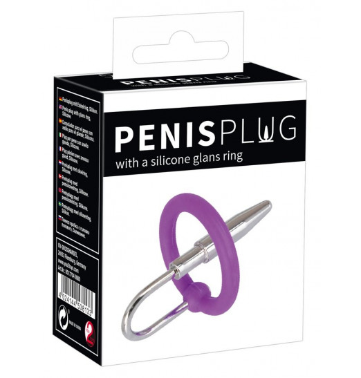 Уретральный плаг с силиконовым кольцом под головку Penis Plug