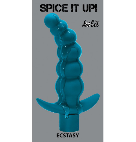 Бирюзовая анальная ёлочка с вибрацией Ecstasy - 14 см. Бирюзовая анальная ёлочка с вибрацией Ecstasy - 14 см.