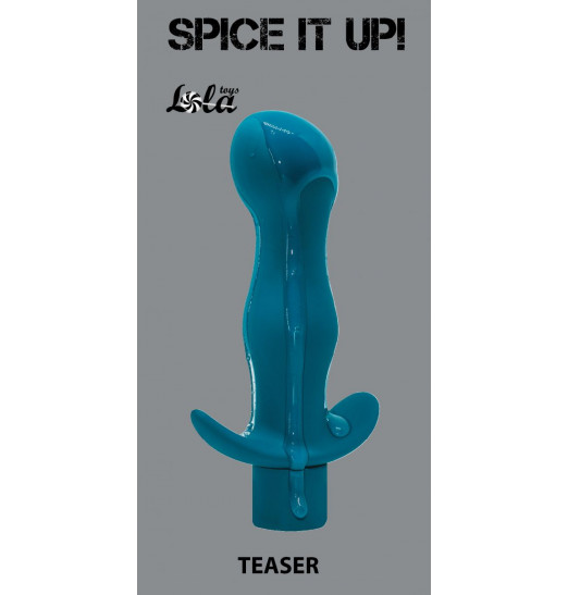 Бирюзовая анальная пробка с вибрацией Teaser - 12,5 см.