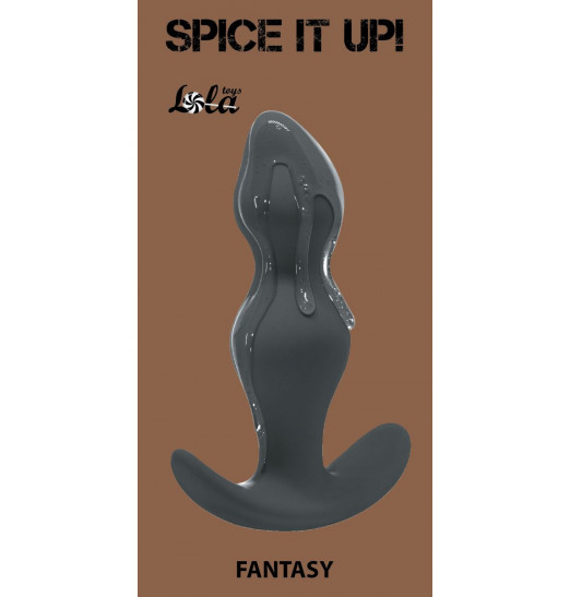 Серая фигурная анальная пробка Fantasy - 12,5 см.