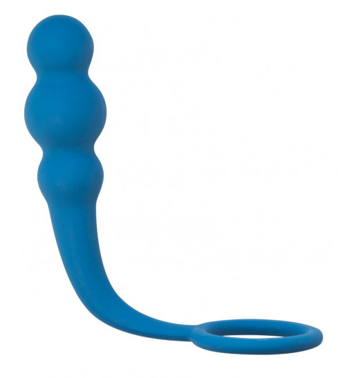 Бирюзовое эрекционное кольцо Legend с анальным стимулятором