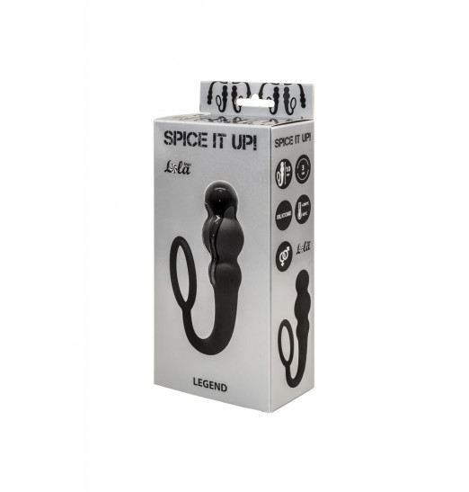 Чёрное эрекционное кольцо Legend с анальным стимулятором