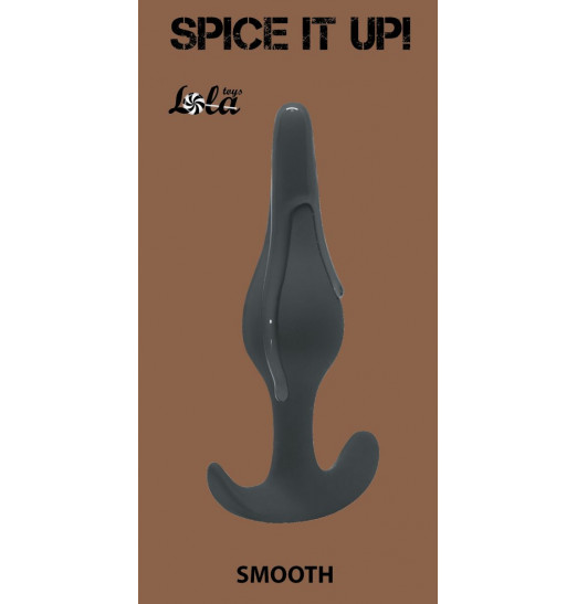 Серая анальная пробка Smooth - 12,5 см.