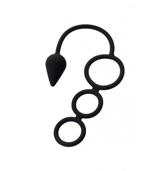 Тройное эрекционное кольцо с анальным хвостом Drop S-size Тройное эрекционное кольцо с анальным хвостом Drop S-size
