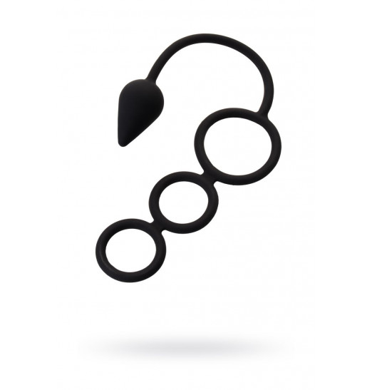 Тройное эрекционное кольцо с анальным хвостом Drop S-size Тройное эрекционное кольцо с анальным хвостом Drop S-size