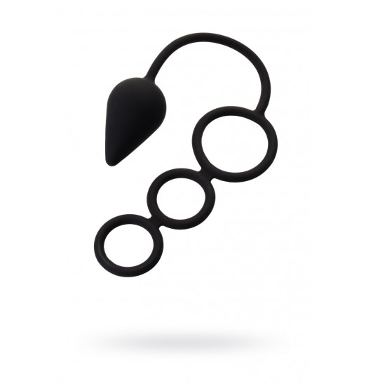 Тройное эрекционное кольцо с анальным хвостом Drop M-size Тройное эрекционное кольцо с анальным хвостом Drop M-size
