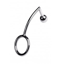 Металлическое эрекционное кольцо размера M с анальной втулкой