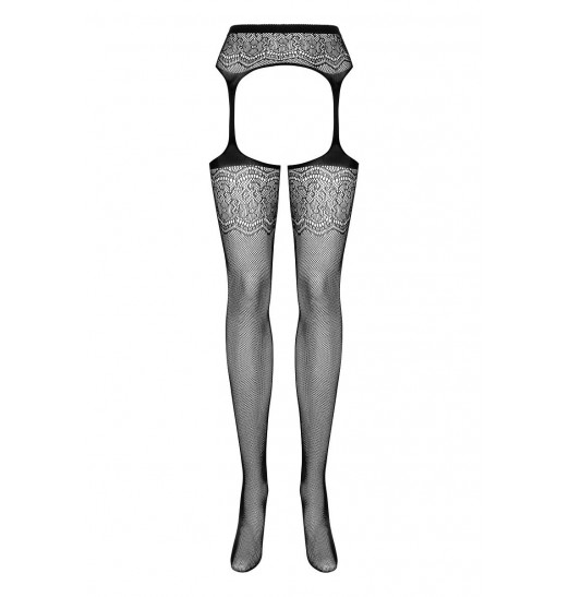 Ажурные чулки со слитным поясом