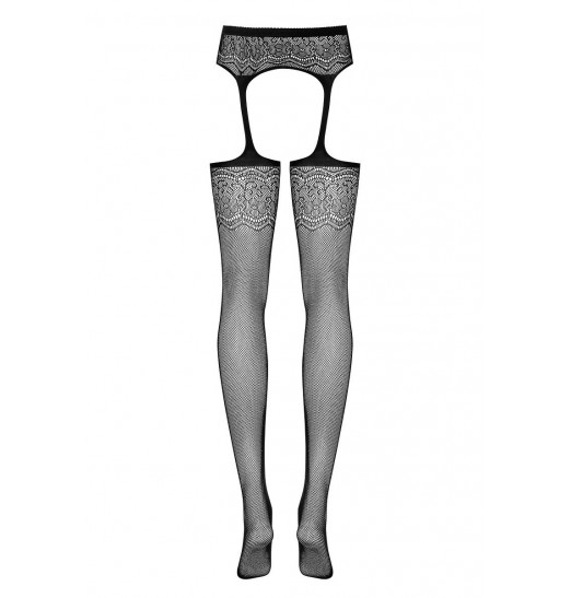 Ажурные чулки со слитным поясом