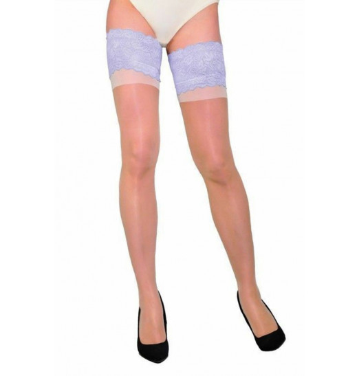 Чулки Katherine с ажурной резинкой на силиконе