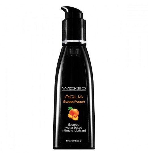 Лубрикант с ароматом спелого персика WICKED AQUA Sweet Peach - 60 мл.