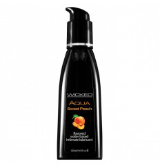 Лубрикант с ароматом спелого персика WICKED AQUA Sweet Peach - 120 мл.
