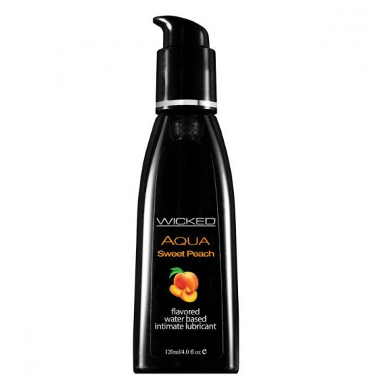Лубрикант с ароматом спелого персика WICKED AQUA Sweet Peach - 120 мл.