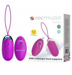 Лиловое ребристое виброяичко с пультом ДУ Jessica