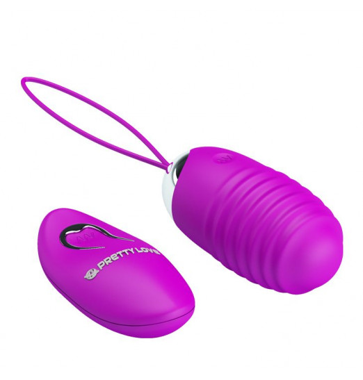 Лиловое ребристое виброяичко с пультом ДУ Jessica