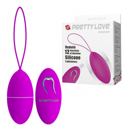 Лиловое гладкое виброяйцо с пультом ДУ Joanne