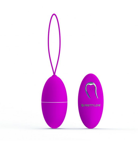 Лиловое гладкое виброяйцо с пультом ДУ Joanne