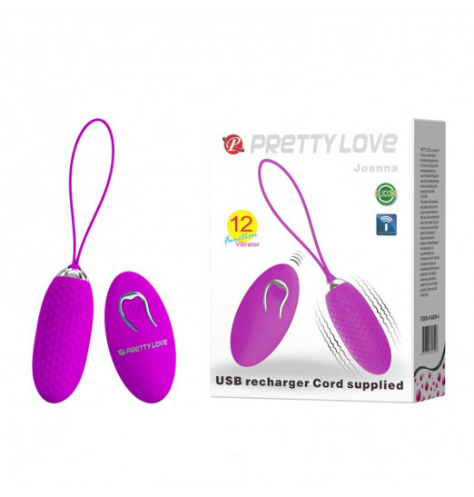 Лиловое пупырчатое виброяйцо Joanne с пультом ДУ