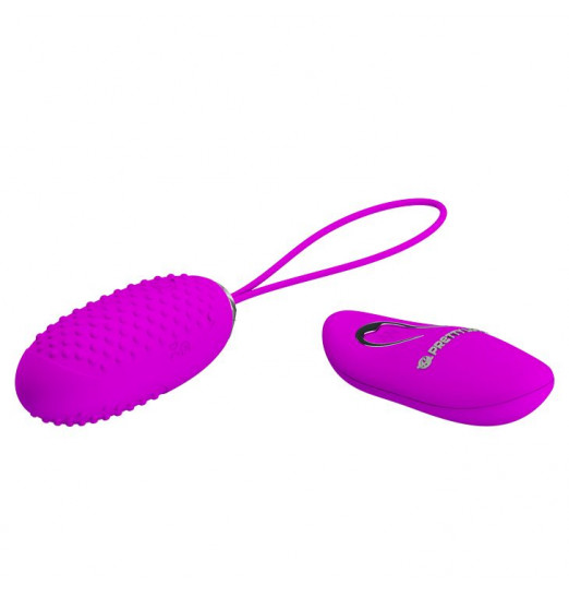 Лиловое пупырчатое виброяйцо Joanne с пультом ДУ