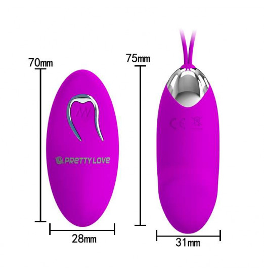 Лиловое виброяйцо Julia с выделенной головкой и пультом ДУ