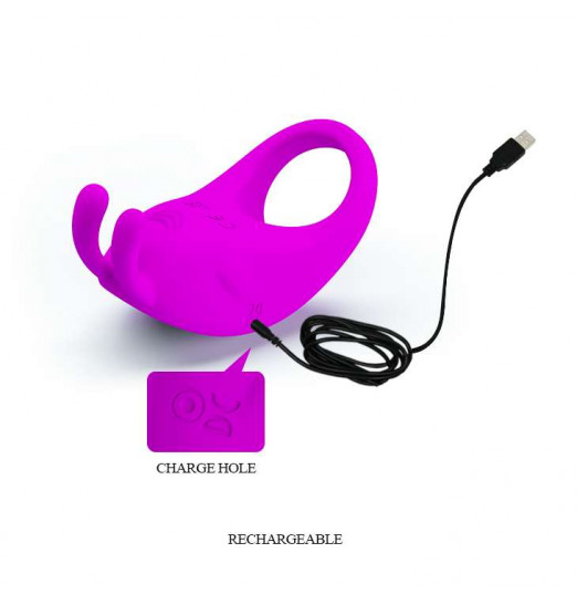 Лиловое эрекционное кольцо с вибрацией Rabbit Vibrator