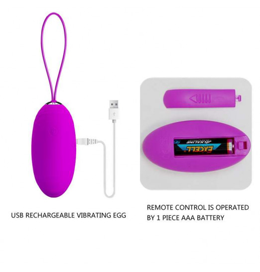 Виброяйцо с нежными волнистыми ребрышками Jacqueline на пульте ДУ