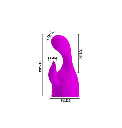 Насадка на жезловый вибратор с вагинальным и клиторальным отростками