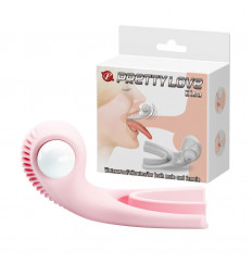 Нежно-розовая капа с вибрацией для выполнения минета